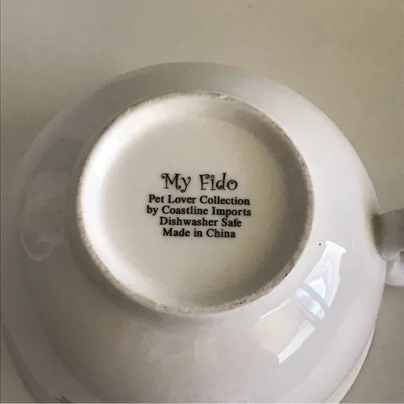 "My Dog is Family" Coffee Cup Mug My Fido Pet Lover Collection- Whte W/Gold Trim - Picture 10 of 13